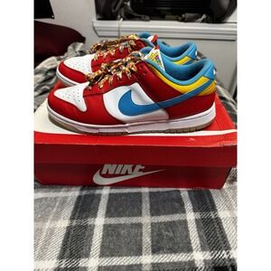 Nike Dunk Low QS LeBron James Fruity Pebbles Red Mens Size 8.5 clean